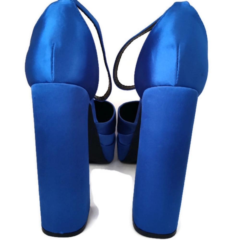 CAPE ROBBIN Snow White Sapphire Blue High Heels Platforms  Size 9 - Picture 2 of 5